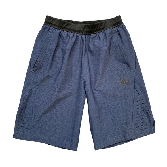 Adidas Shorts Men S Small Navy Black Axis Heathered 2.0 Stretch Workout Running - Picture 1 of 14